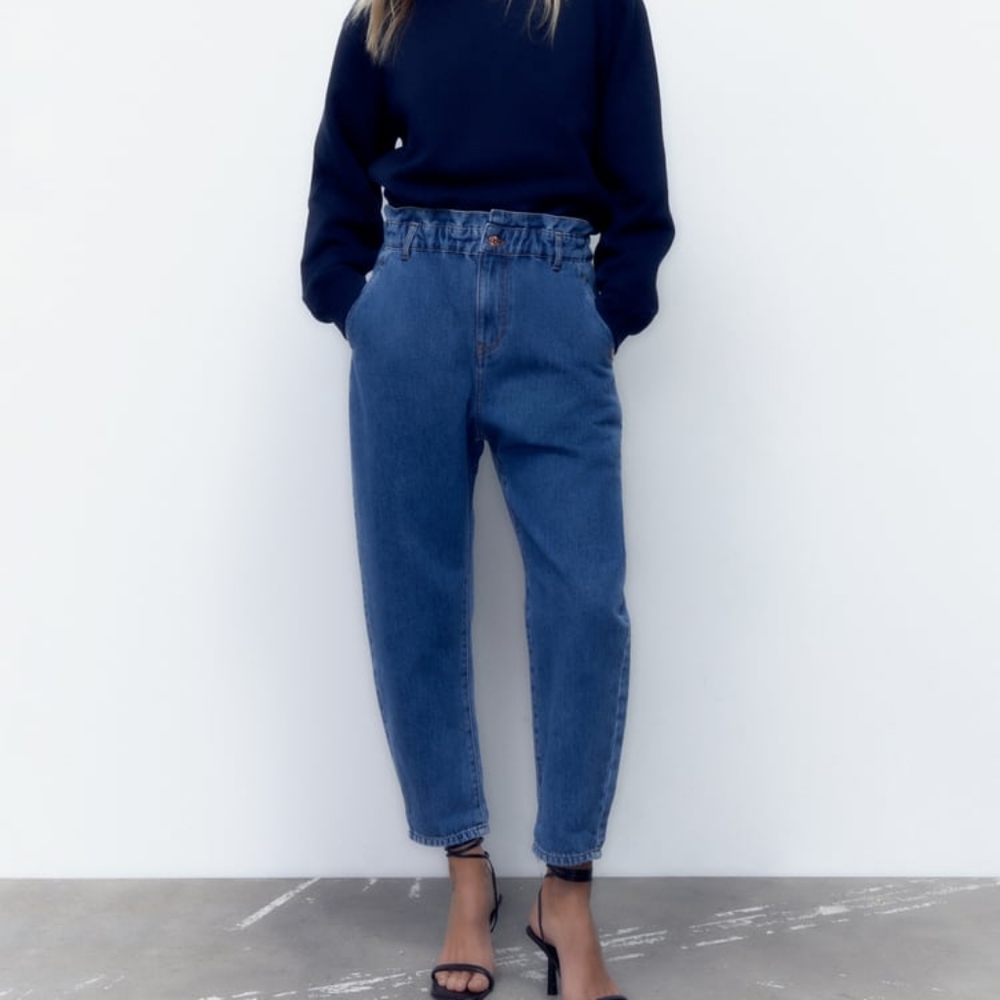 ZARA Z1975 BAGGY PAPERBAG JEANS